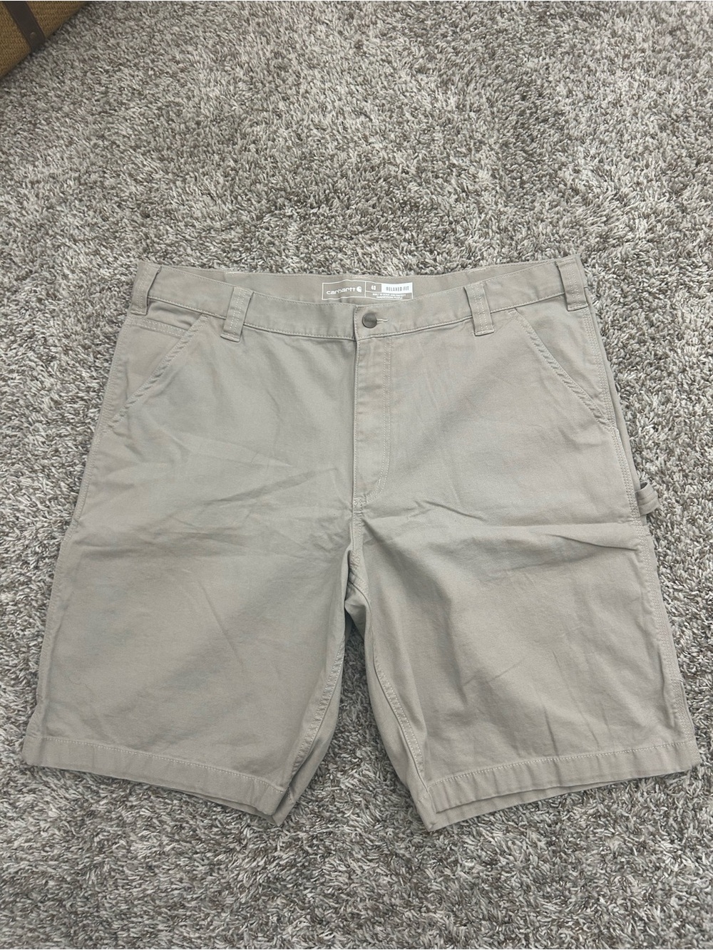 Carhartt Rugged Flex Relaxed Fit Canvas Utility Work Short Carpenter Beige 40